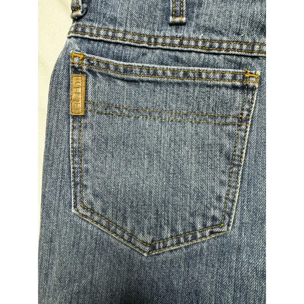 Cinch Men's Straight Leg Med Wash Blue Western Cowboy Jeans - Size 30x29.5 - Picture 5 of 7